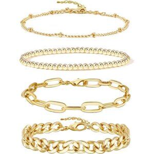 4 PCS Fashion Gold Bracelets